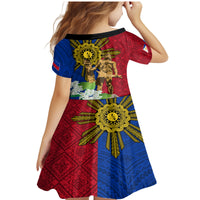 Philippines Lapu Lapu King Jasmine Flowers Family Matching Mermaid Dress and Hawaiian Shirt Filipino Sun Tattoo LT03 - Polynesian Pride