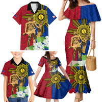 Philippines Lapu Lapu King Jasmine Flowers Family Matching Mermaid Dress and Hawaiian Shirt Filipino Sun Tattoo LT03 - Polynesian Pride