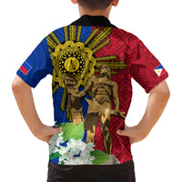 Philippines Lapu Lapu King Jasmine Flowers Family Matching Summer Maxi Dress and Hawaiian Shirt Filipino Sun Tattoo LT03 - Polynesian Pride