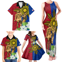 Philippines Lapu Lapu King Jasmine Flowers Family Matching Tank Maxi Dress and Hawaiian Shirt Filipino Sun Tattoo LT03 - Polynesian Pride