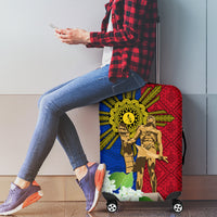 Philippines Lapu Lapu King Jasmine Flowers Luggage Cover Filipino Sun Tattoo