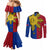 Philippines Sun Batok Tattoo Couples Matching Mermaid Dress and Long Sleeve Button Shirt Polynesian and Yakan Pattern