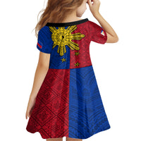 Philippines Sun Batok Tattoo Family Matching Tank Maxi Dress and Hawaiian Shirt Polynesian and Yakan Pattern