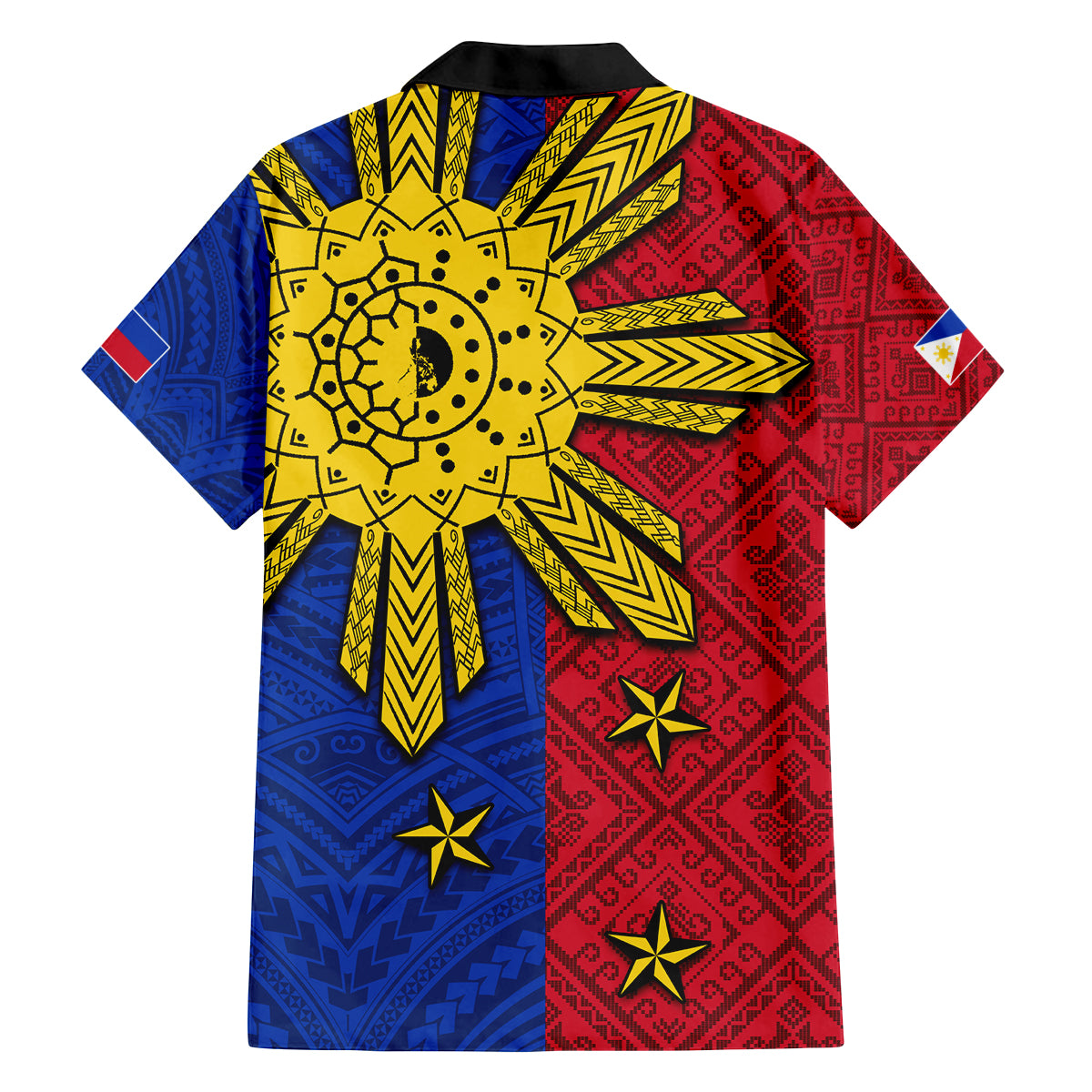 Philippines Sun Batok Tattoo Family Matching Tank Maxi Dress and Hawaiian Shirt Polynesian and Yakan Pattern