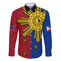 Philippines Sun Batok Tattoo Family Matching Tank Maxi Dress and Hawaiian Shirt Polynesian and Yakan Pattern