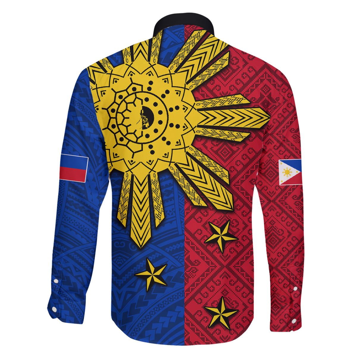 Philippines Sun Batok Tattoo Family Matching Tank Maxi Dress and Hawaiian Shirt Polynesian and Yakan Pattern