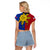 Philippines Sun Batok Tattoo Raglan Cropped T Shirt Polynesian and Yakan Pattern