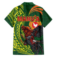 Proud of Manu'a Islands Family Matching Off The Shoulder Long Sleeve Dress and Hawaiian Shirt Rooster and Polynesian Art Wing Style LT03 - Polynesian Pride
