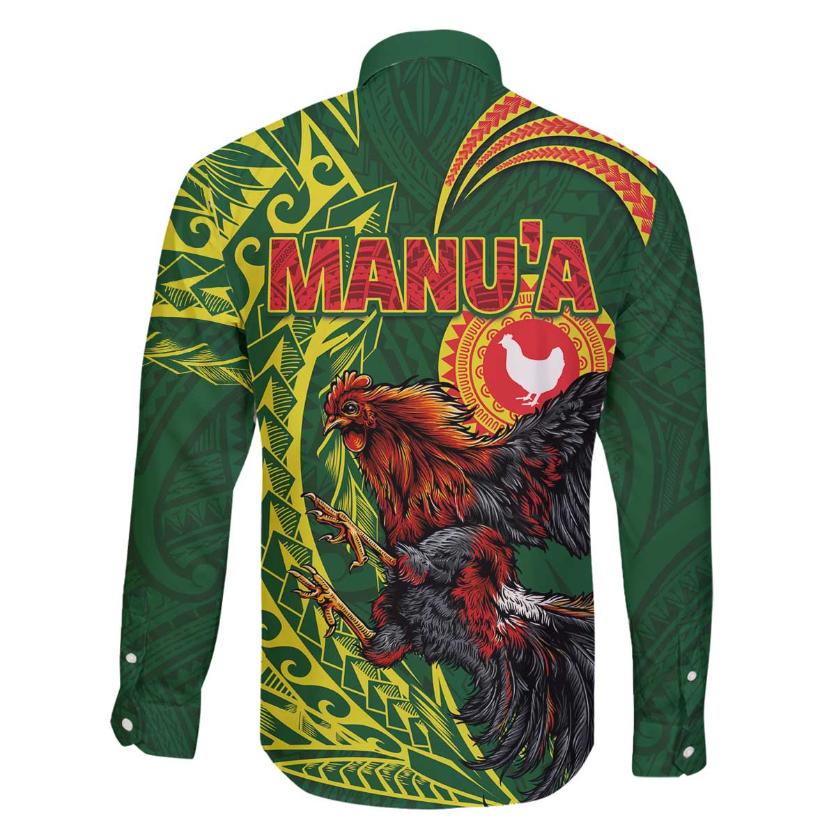 Proud of Manu'a Islands Family Matching Off The Shoulder Long Sleeve Dress and Hawaiian Shirt Rooster and Polynesian Art Wing Style LT03 - Polynesian Pride