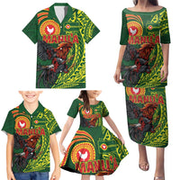 Proud of Manu'a Islands Family Matching Puletasi and Hawaiian Shirt Rooster and Polynesian Art Wing Style LT03 - Polynesian Pride