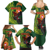 Proud of Manu'a Islands Family Matching Summer Maxi Dress and Hawaiian Shirt Rooster and Polynesian Art Wing Style LT03 - Polynesian Pride
