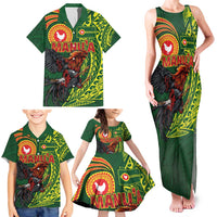 Proud of Manu'a Islands Family Matching Tank Maxi Dress and Hawaiian Shirt Rooster and Polynesian Art Wing Style LT03 - Polynesian Pride