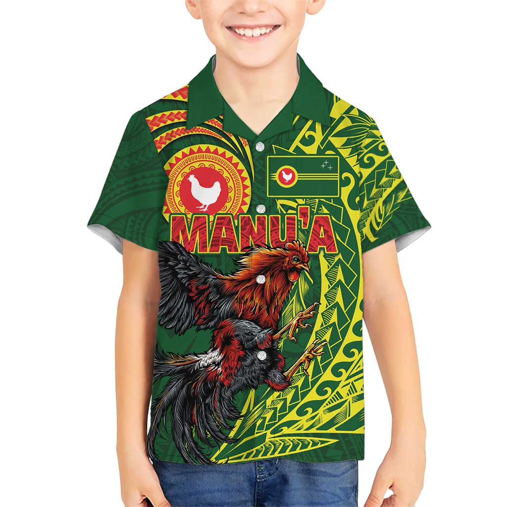 Proud of Manu'a Islands Hawaiian Shirt Rooster and Polynesian Art Wing Style