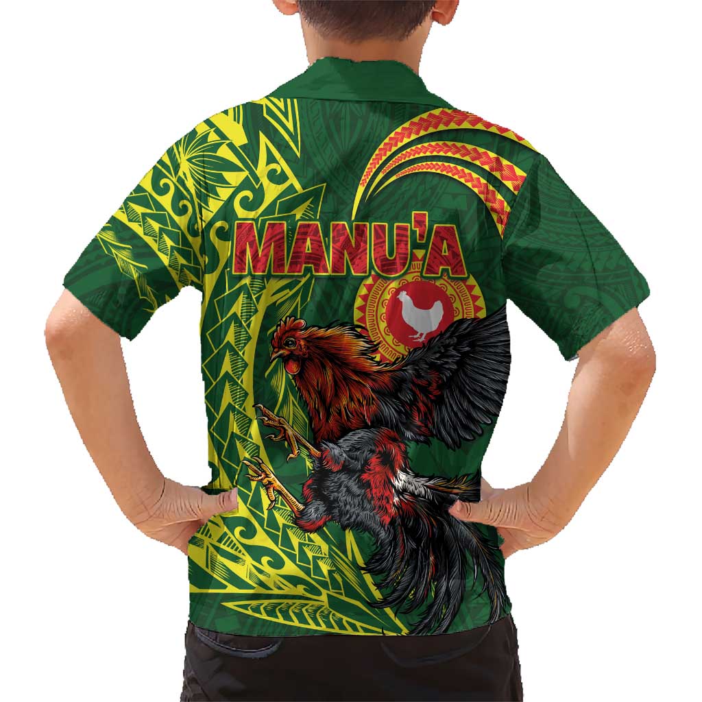 Proud of Manu'a Islands Hawaiian Shirt Rooster and Polynesian Art Wing Style
