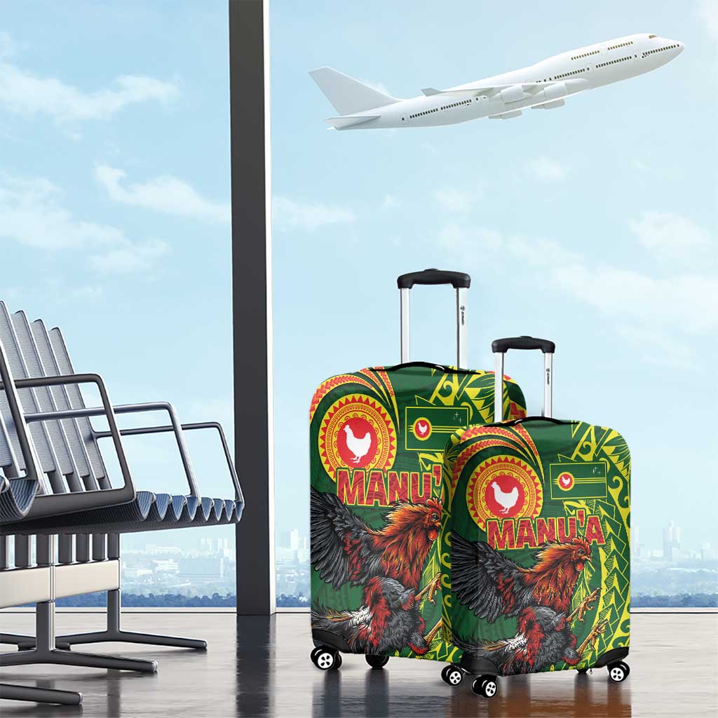 Proud of Manu'a Islands Luggage Cover Rooster and Polynesian Art Wing Style