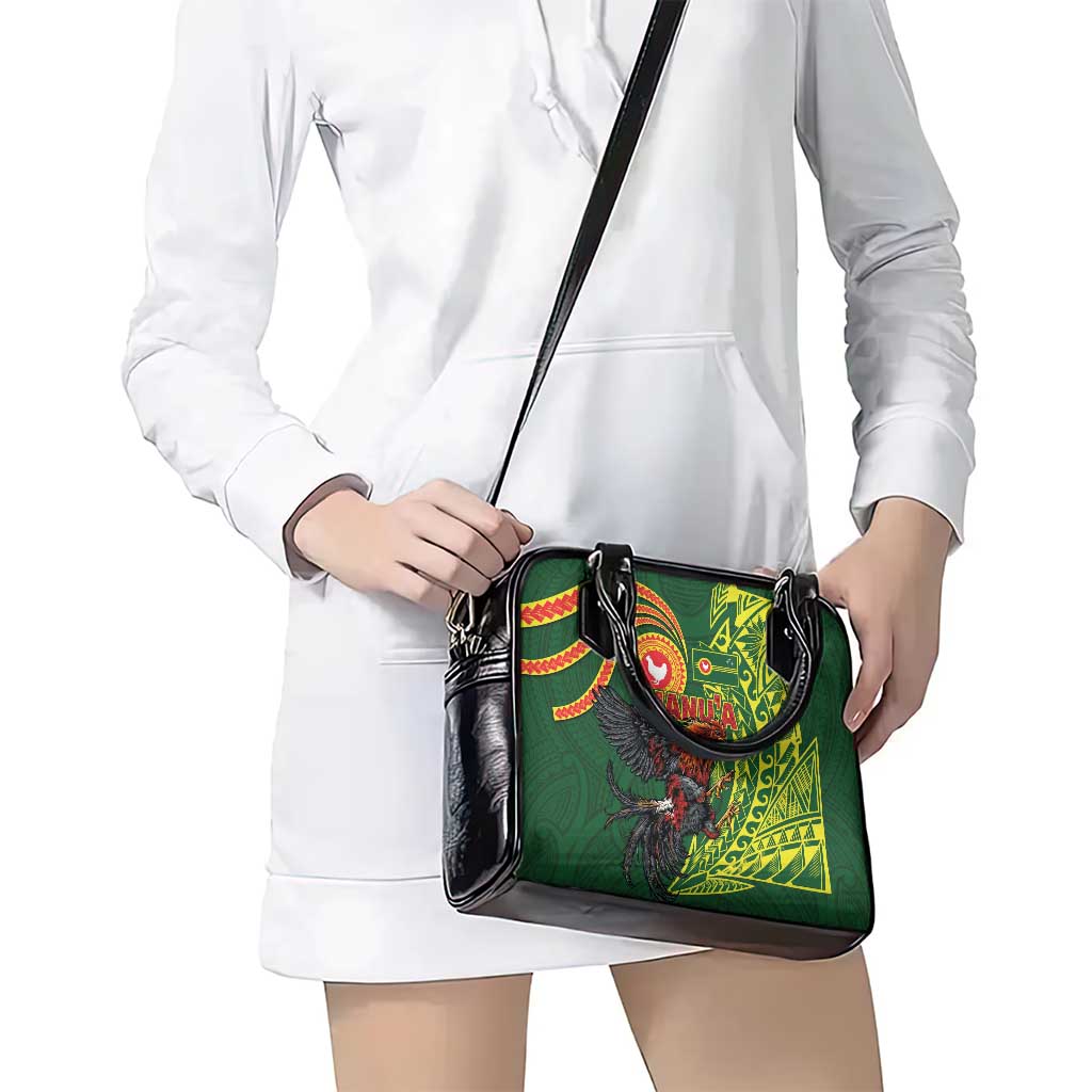 Proud of Manu'a Islands Shoulder Handbag Rooster and Polynesian Art Wing Style