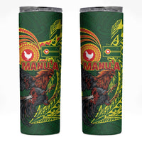 Proud of Manu'a Islands Skinny Tumbler Rooster and Polynesian Art Wing Style LT03 Green - Polynesian Pride