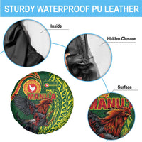Proud of Manu'a Islands Spare Tire Cover Rooster and Polynesian Art Wing Style