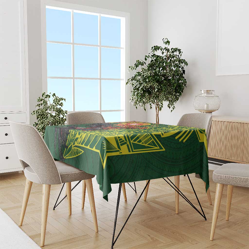 Proud of Manu'a Islands Tablecloth Rooster and Polynesian Art Wing Style