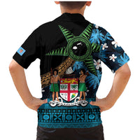 Fiji Day Family Matching Mermaid Dress and Hawaiian Shirt Palm Tree With Plumeria Tapa Tribal Pattern LT03 - Polynesian Pride