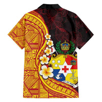 Tonga Culture Family Matching Tank Maxi Dress and Hawaiian Shirt Ngatu Pattern with Plumeria and Hibiscus LT03 - Polynesian Pride