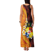 Tonga Culture Family Matching Tank Maxi Dress and Hawaiian Shirt Ngatu Pattern with Plumeria and Hibiscus LT03 - Polynesian Pride