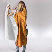 Tonga Culture Hooded Blanket Ngatu Pattern with Plumeria and Hibiscus