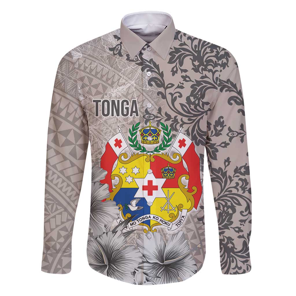 Tonga Culture Family Matching Off Shoulder Maxi Dress and Hawaiian Shirt Ngatu Pattern and Blooming Hibiscus