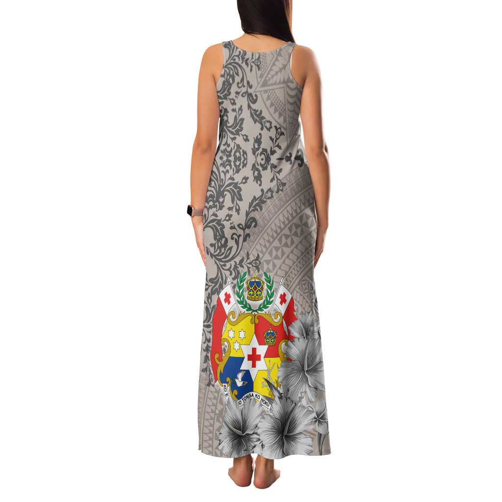 Tonga Culture Family Matching Tank Maxi Dress and Hawaiian Shirt Ngatu Pattern and Blooming Hibiscus