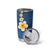 Polynesian Hibiscus and Plumeria with Tapa Pattern Tumbler Cup Blue Color
