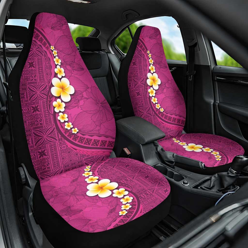 Polynesian Hibiscus and Plumeria with Tapa Pattern Car Seat Cover Pink Color LT03 One Size Pink - Polynesian Pride