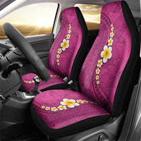 Polynesian Hibiscus and Plumeria with Tapa Pattern Car Seat Cover Pink Color LT03 - Polynesian Pride