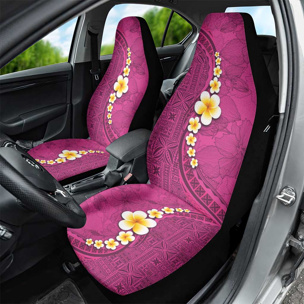 Polynesian Hibiscus and Plumeria with Tapa Pattern Car Seat Cover Pink Color LT03 - Polynesian Pride