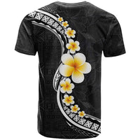 Pacific Hibiscus and Plumeria with Tapa Pattern T Shirt Black Color