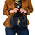 Pacific Hibiscus and Plumeria with Tapa Pattern Shoulder Handbag Dark Blue Color