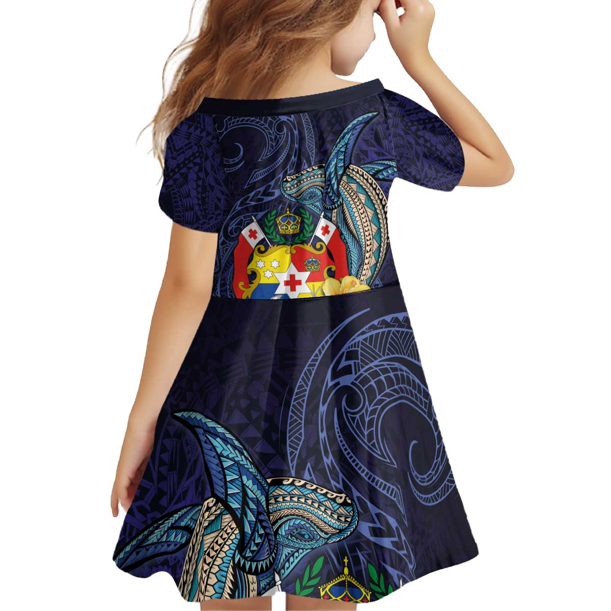Tonga Vava'u Humpback Whale Blue Water Family Matching Puletasi and Hawaiian Shirt Polynesian Hibiscus Flowers LT03 - Polynesian Pride