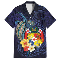 Tonga Vava'u Humpback Whale Blue Water Family Matching Puletasi and Hawaiian Shirt Polynesian Hibiscus Flowers LT03 Dad's Shirt - Short Sleeve Blue - Polynesian Pride