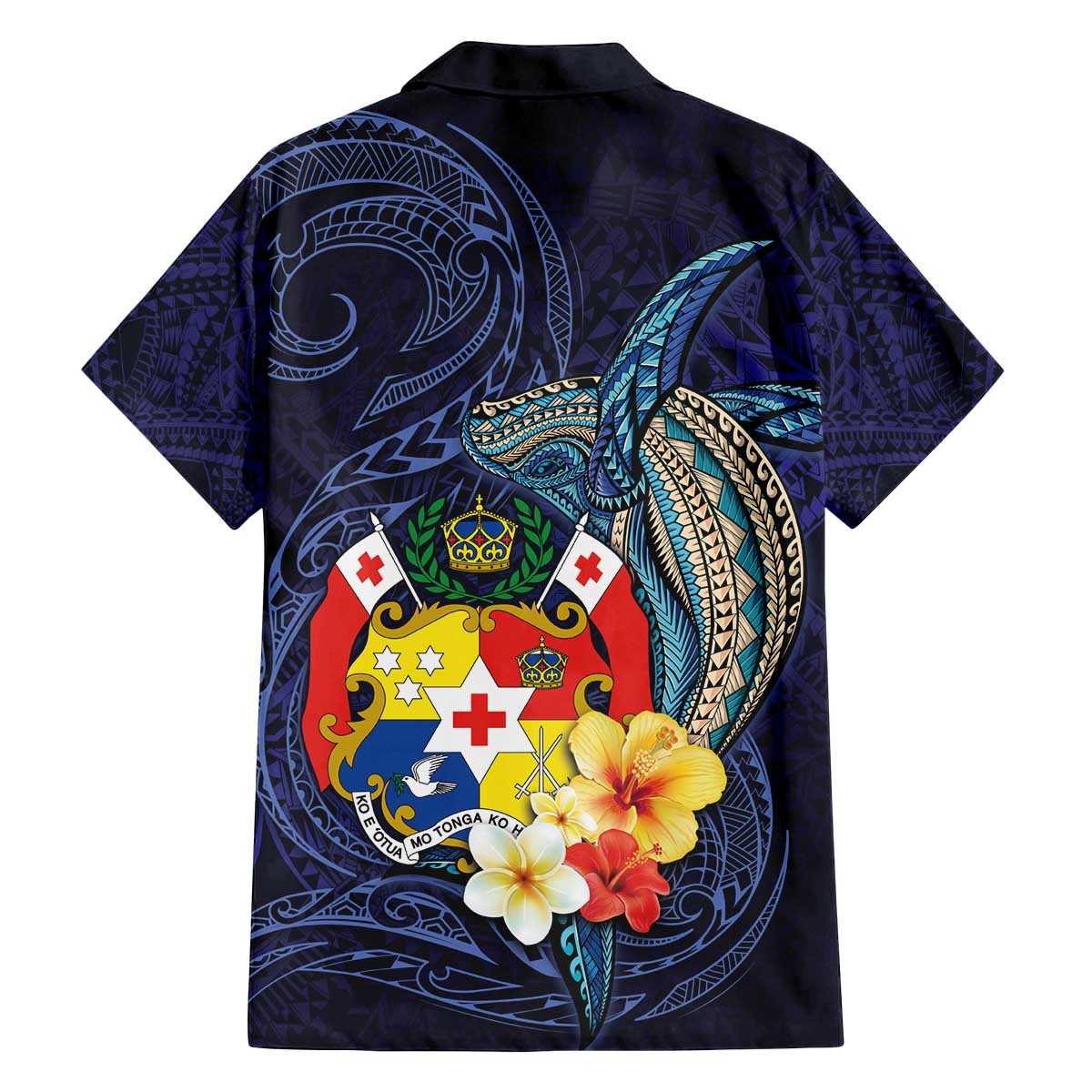 Tonga Vava'u Humpback Whale Blue Water Family Matching Puletasi and Hawaiian Shirt Polynesian Hibiscus Flowers LT03 - Polynesian Pride