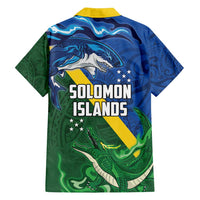 Solomon Islands Polynesian Tribal Shark and Crocodile Family Matching Off Shoulder Maxi Dress and Hawaiian Shirt LT03 - Polynesian Pride