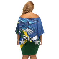 Solomon Islands Polynesian Tribal Shark and Crocodile Family Matching Off Shoulder Short Dress and Hawaiian Shirt LT03 - Polynesian Pride