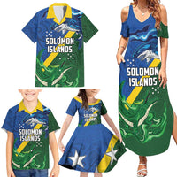 Solomon Islands Polynesian Tribal Shark and Crocodile Family Matching Summer Maxi Dress and Hawaiian Shirt LT03 - Polynesian Pride