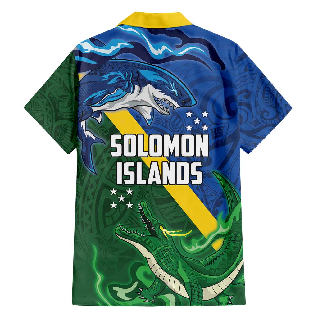 Solomon Islands Polynesian Tribal Shark and Crocodile Family Matching Summer Maxi Dress and Hawaiian Shirt LT03 - Polynesian Pride