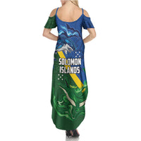 Solomon Islands Polynesian Tribal Shark and Crocodile Family Matching Summer Maxi Dress and Hawaiian Shirt LT03 - Polynesian Pride