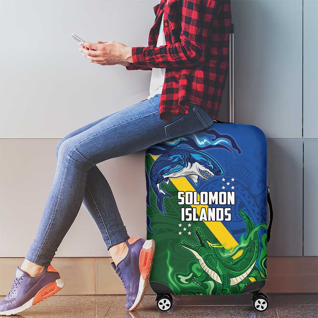 Solomon Islands Polynesian Tribal Shark and Crocodile Luggage Cover