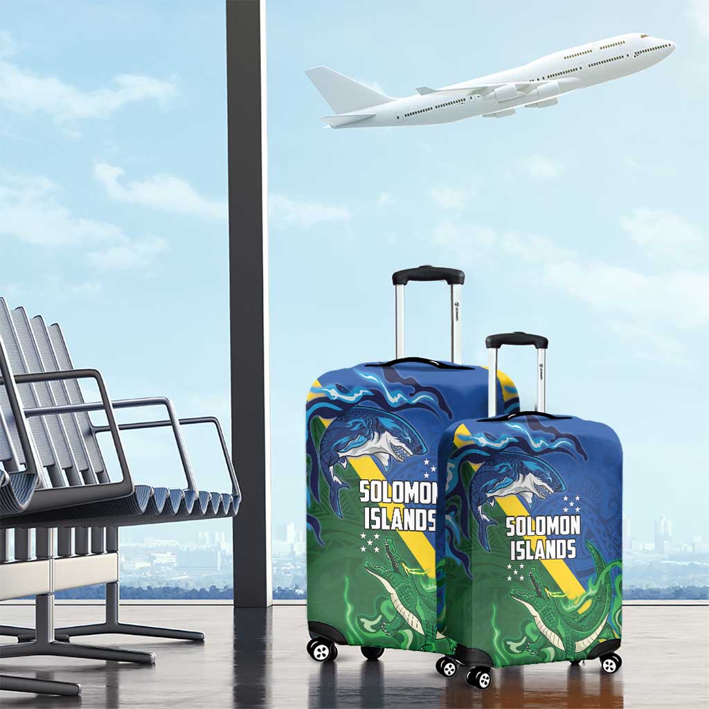 Solomon Islands Polynesian Tribal Shark and Crocodile Luggage Cover