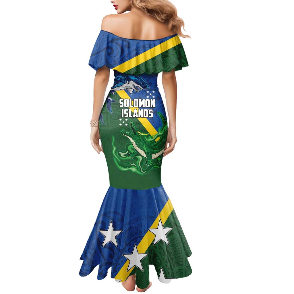 Solomon Islands Polynesian Tribal Shark and Crocodile Mermaid Dress LT03 - Polynesian Pride