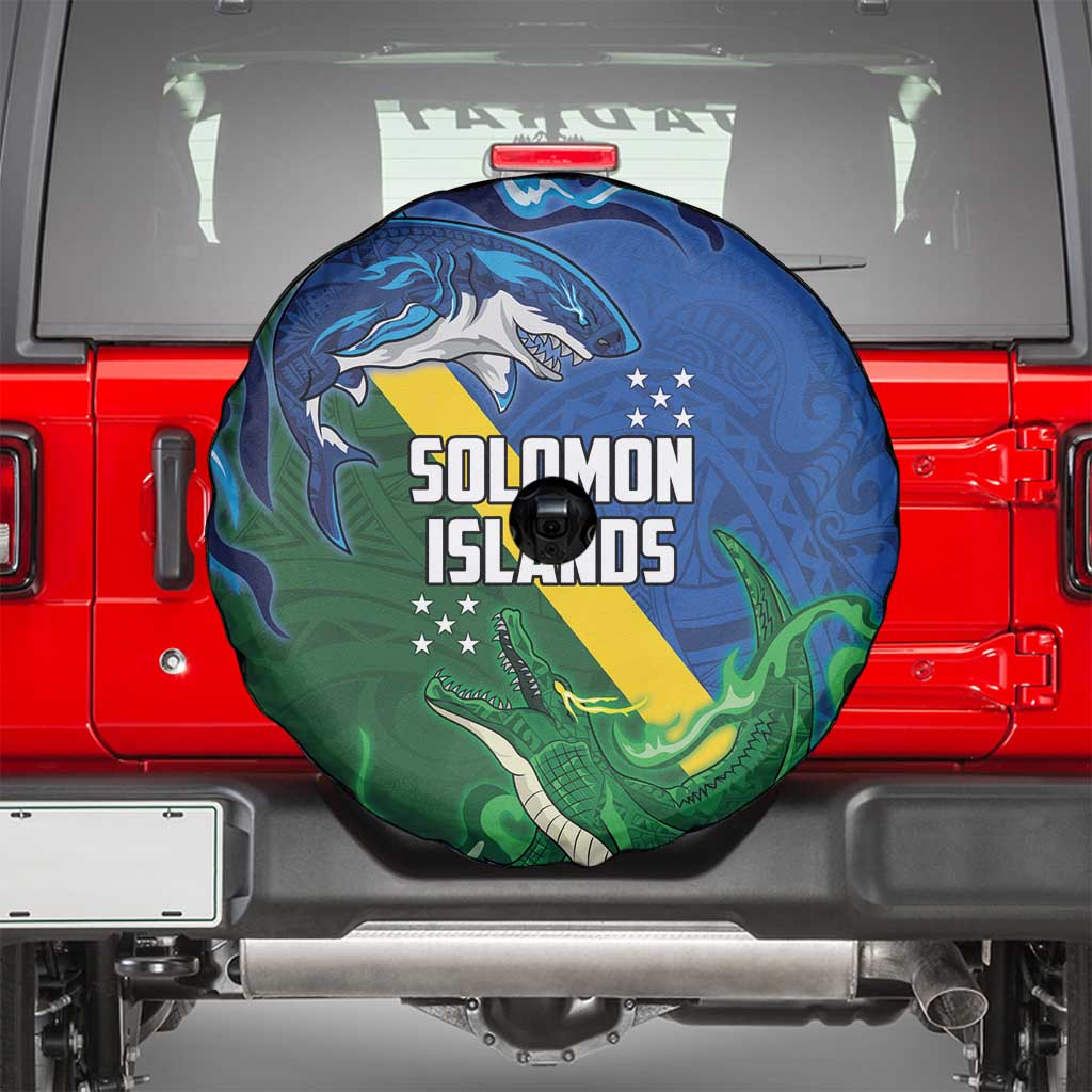 Solomon Islands Polynesian Tribal Shark and Crocodile Spare Tire Cover LT03 - Polynesian Pride