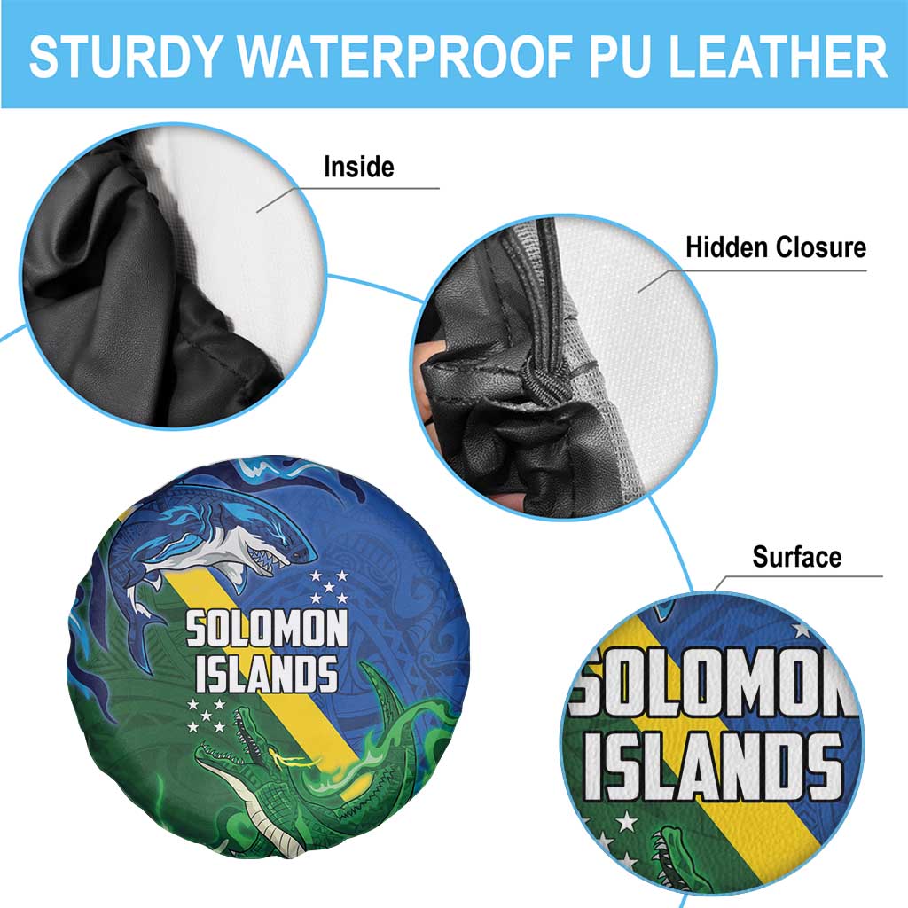 Solomon Islands Polynesian Tribal Shark and Crocodile Spare Tire Cover LT03 - Polynesian Pride