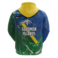 Solomon Islands Polynesian Tribal Shark and Crocodile Zip Hoodie