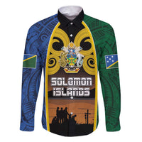 Solomon Islands Remembrance Day Family Matching Short Sleeve Bodycon Dress and Hawaiian Shirt Lest We Forget and Polynesian Tattoo Pattern